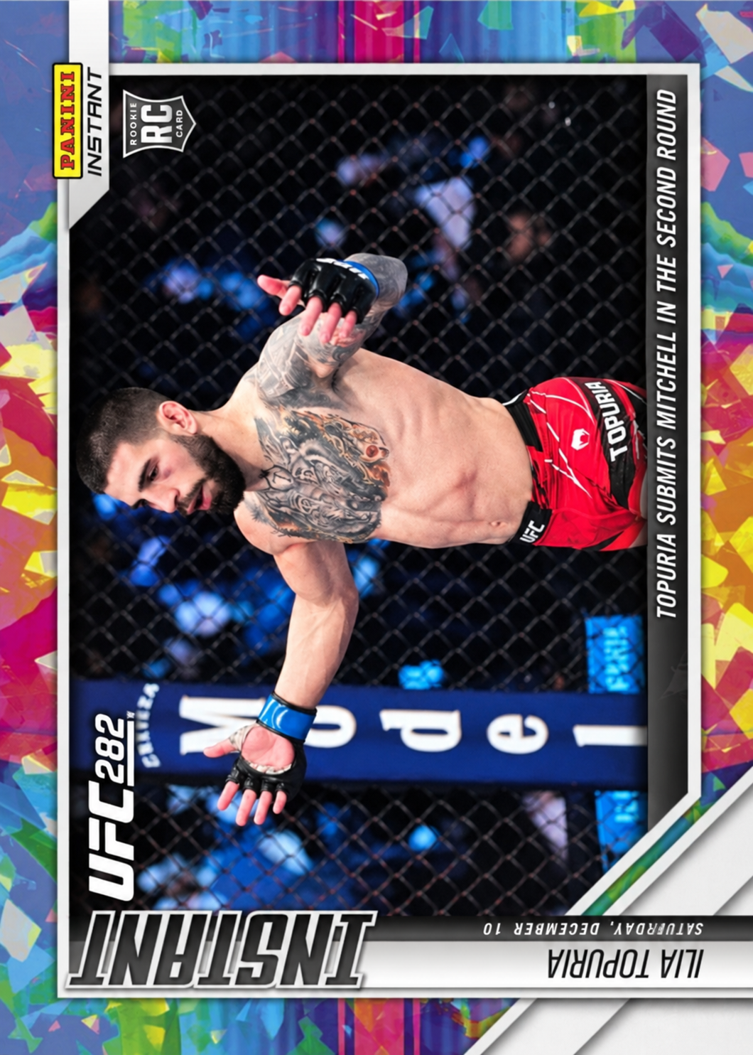 Recreación con IA de 2022 Panini Instant UFC Fight Night Versicolor Ilia Topuria #147 /5