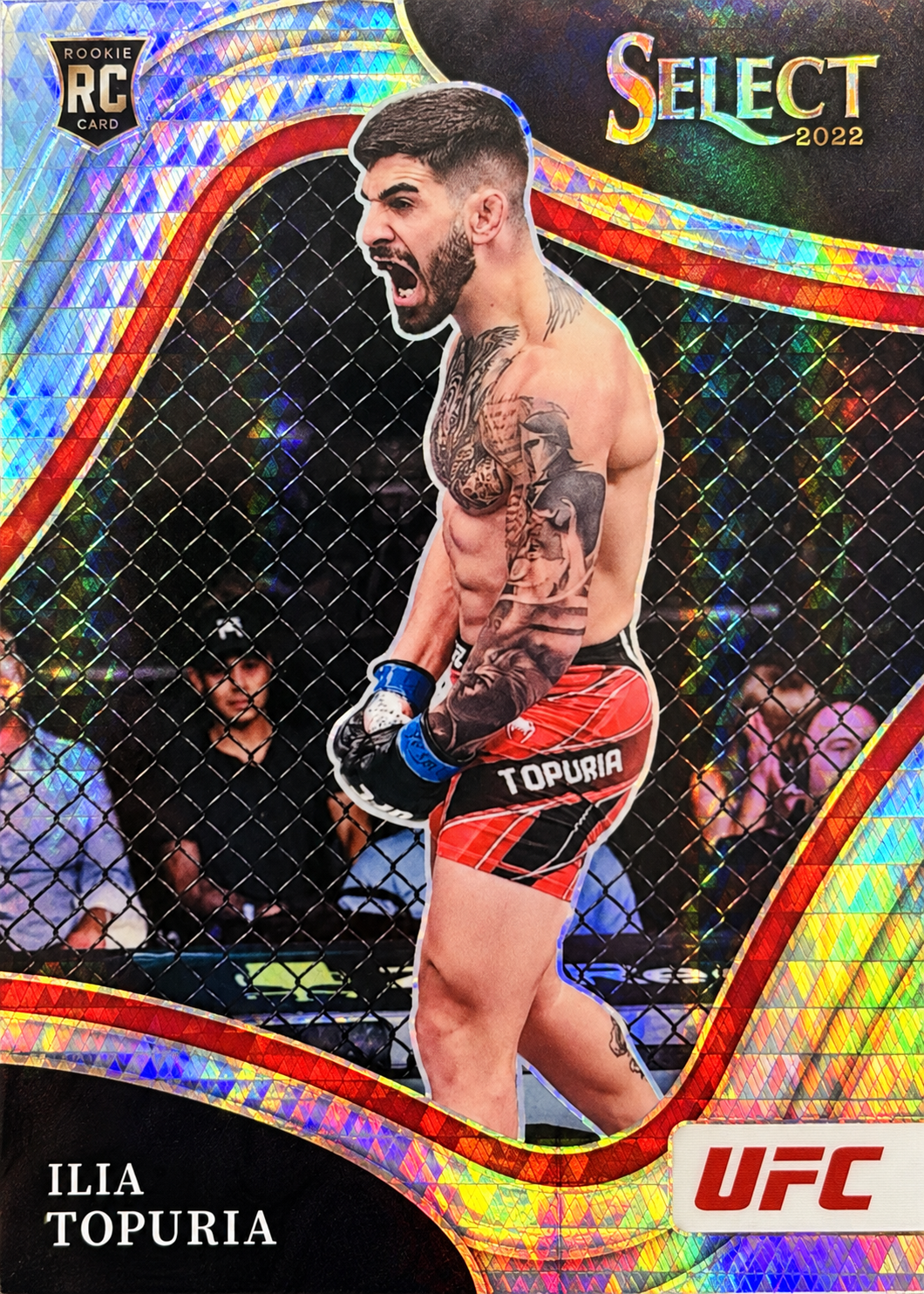 Recreación con IA de 2022 Panini Select UFC Lucky Envelopes Ilia Topuria #262 /8