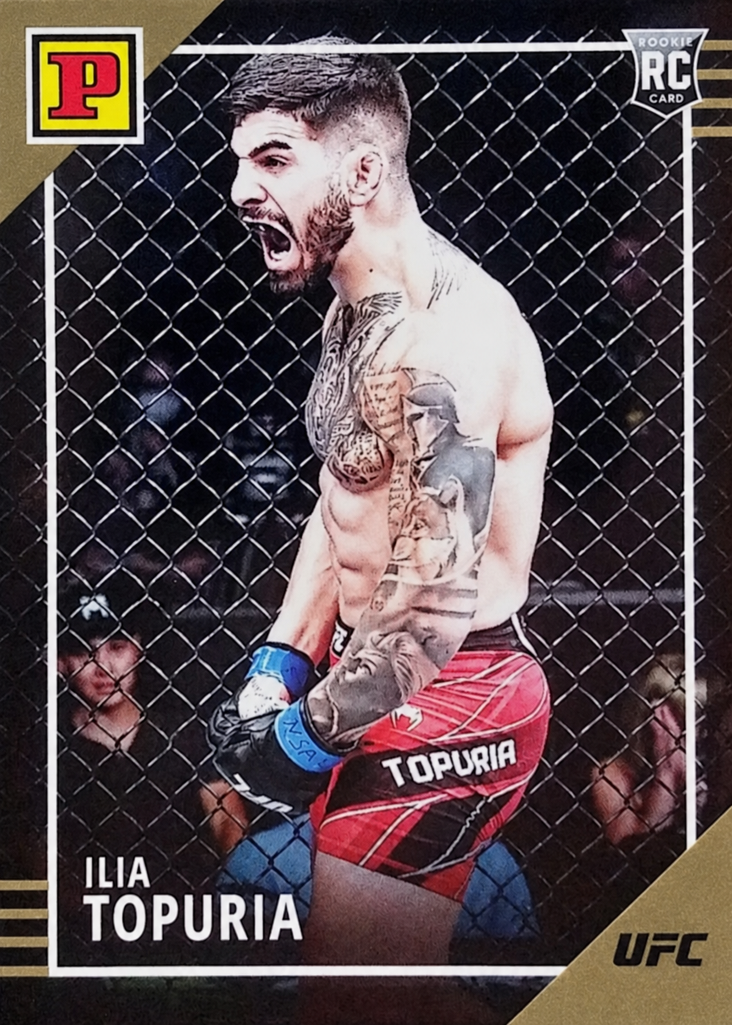 Recreación con IA de 2022 Panini UFC Gold Ilia Topuria #70 SSP