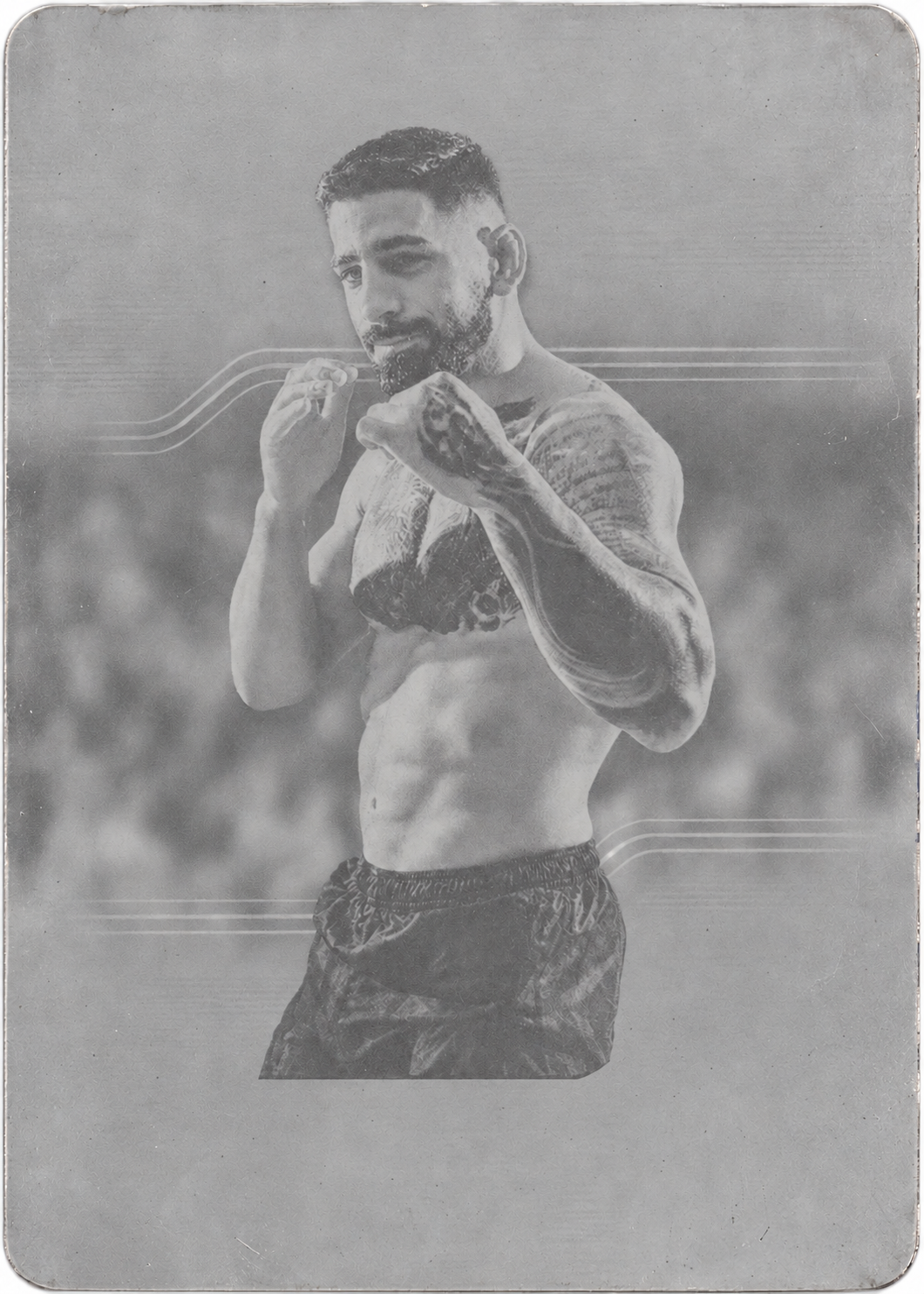 Recreación con IA de 2023 Goodwin Champions Printing Plate - Black Ilia Topuria #73 /1