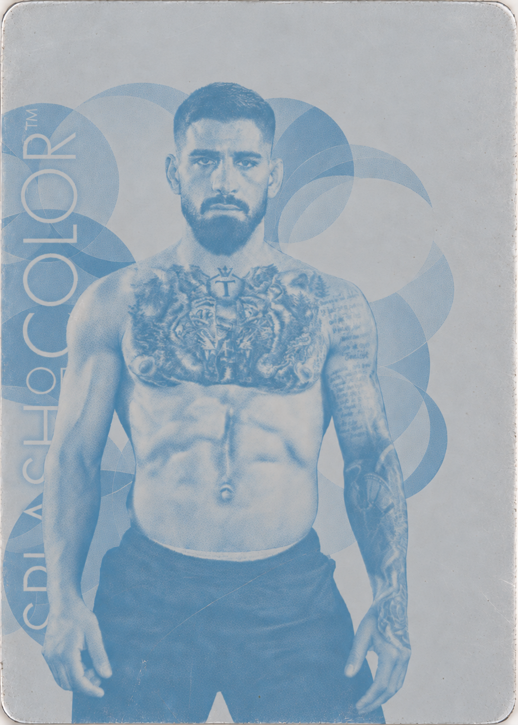 Recreación con IA de 2023 Goodwin Champions Printing Plate - Cyan Ilia Topuria #124 /1