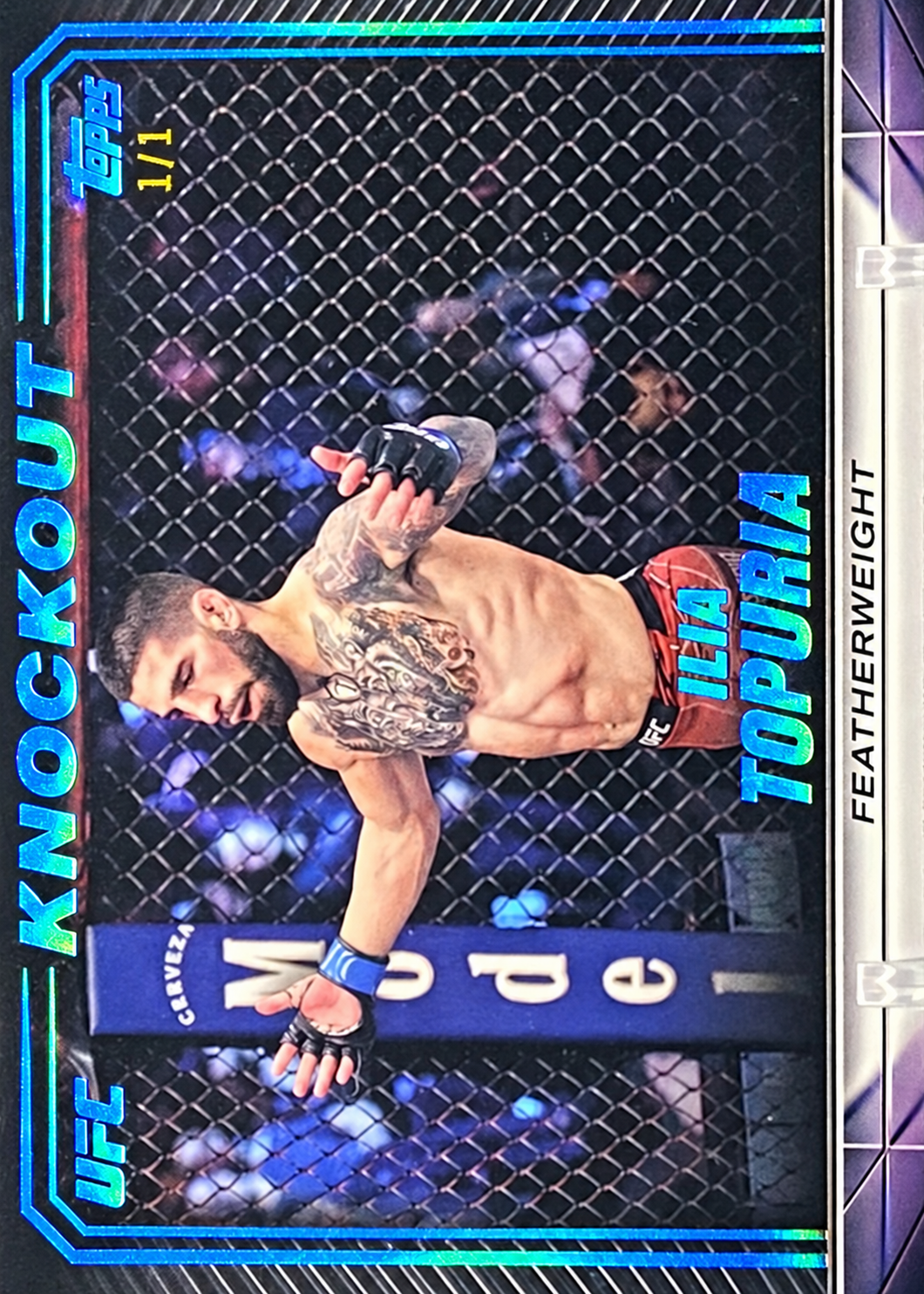 Recreación con IA de 2024 Topps Knockout UFC Platinum Ilia Topuria #34 /1