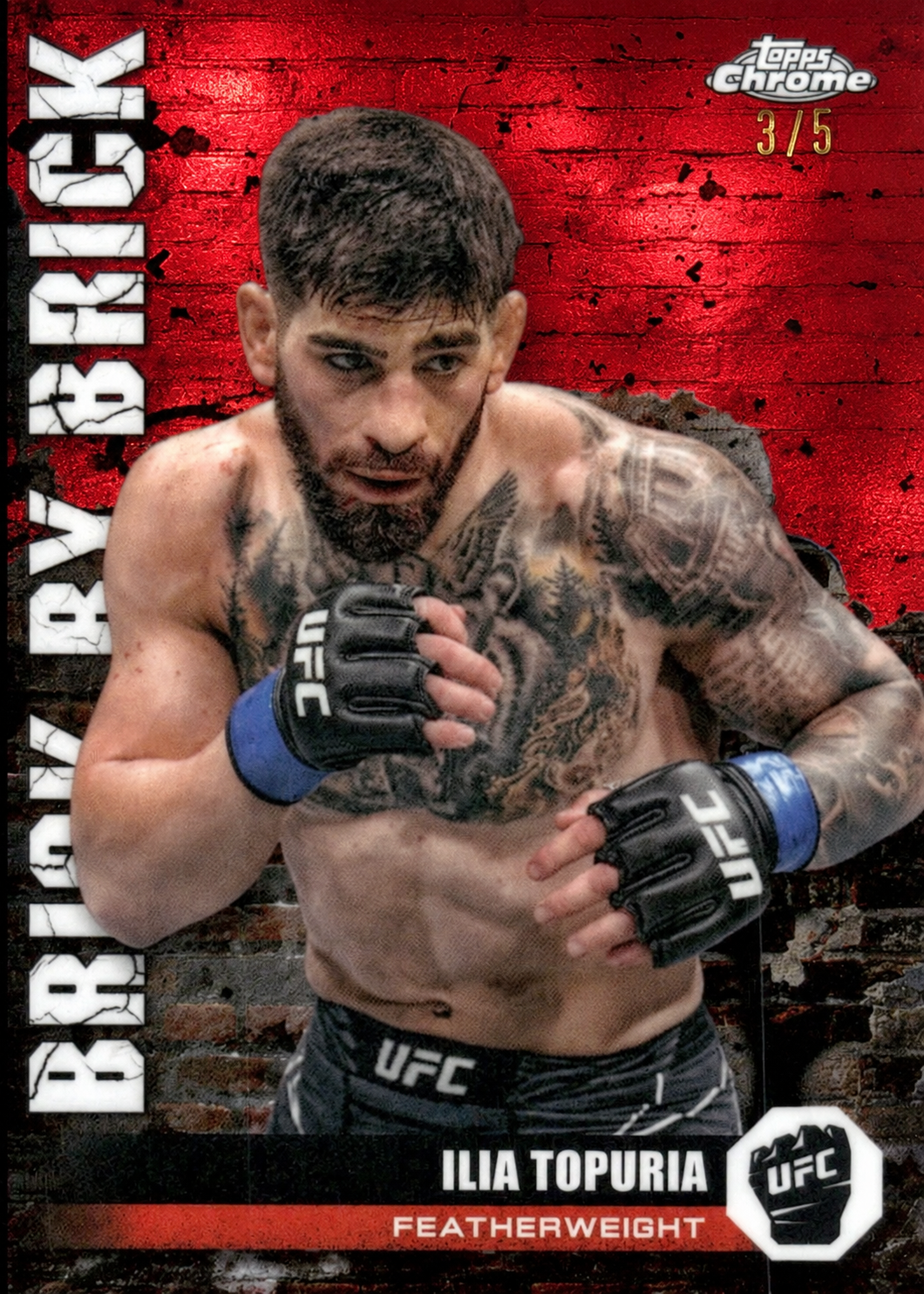 Recreación con IA de 2024 Topps Chrome UFC Red Refractor Ilia Topuria #BYB-2 /5