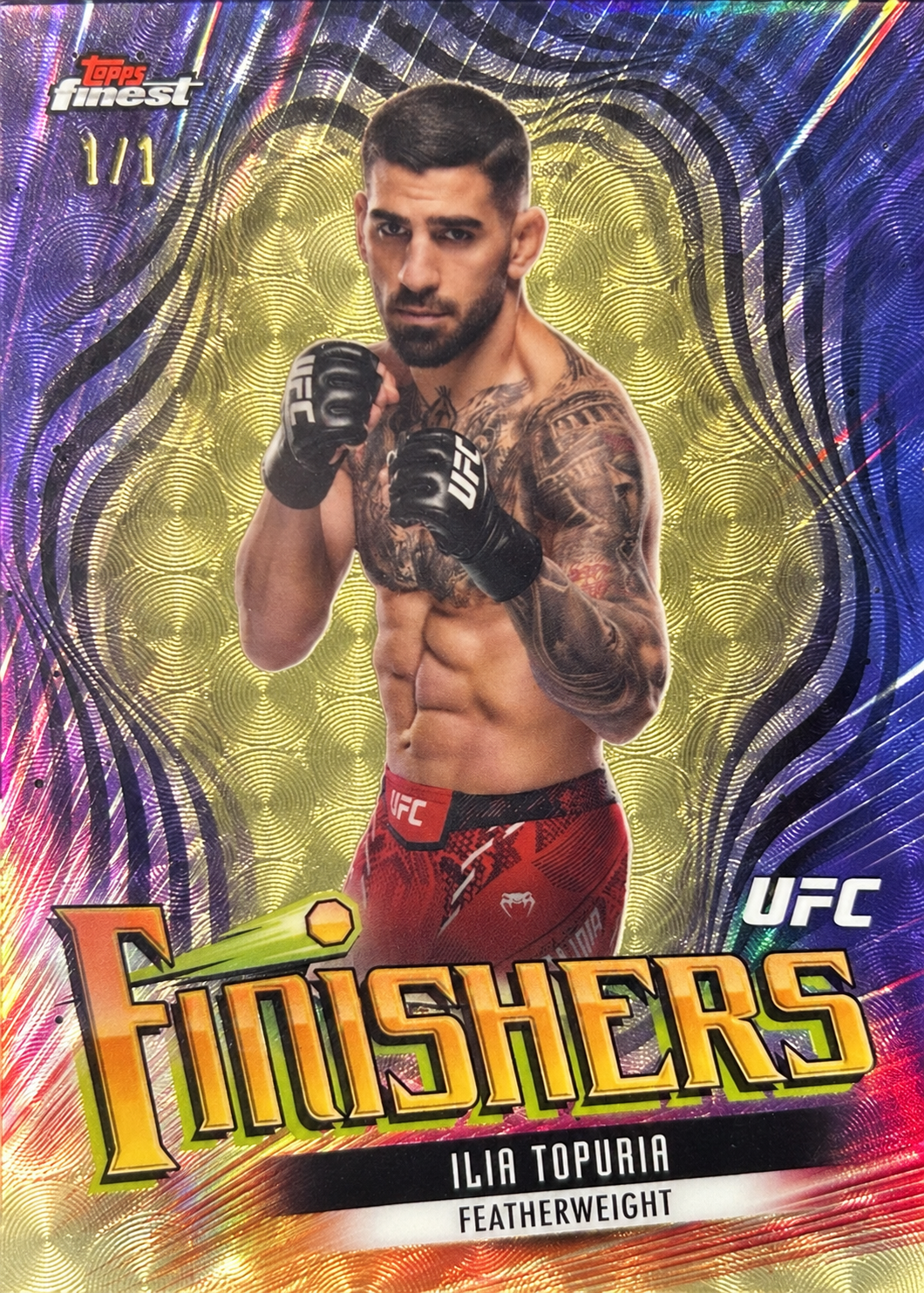 Recreación con IA de 2024 Topps Finest UFC Superfractor Ilia Topuria #FIN-4 /1