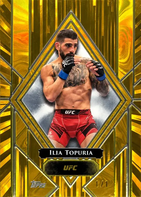 Recreación con IA de 2024 Topps Royalty UFC Gold Ilia Topuria #LS-9 /1