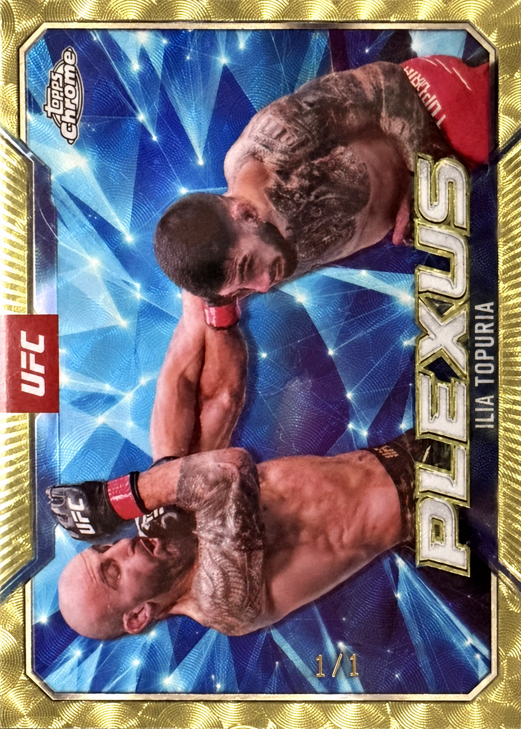 Recreación con IA de 2025 Topps Chrome UFC SuperFractor Ilia Topuria #PLX-6 /1