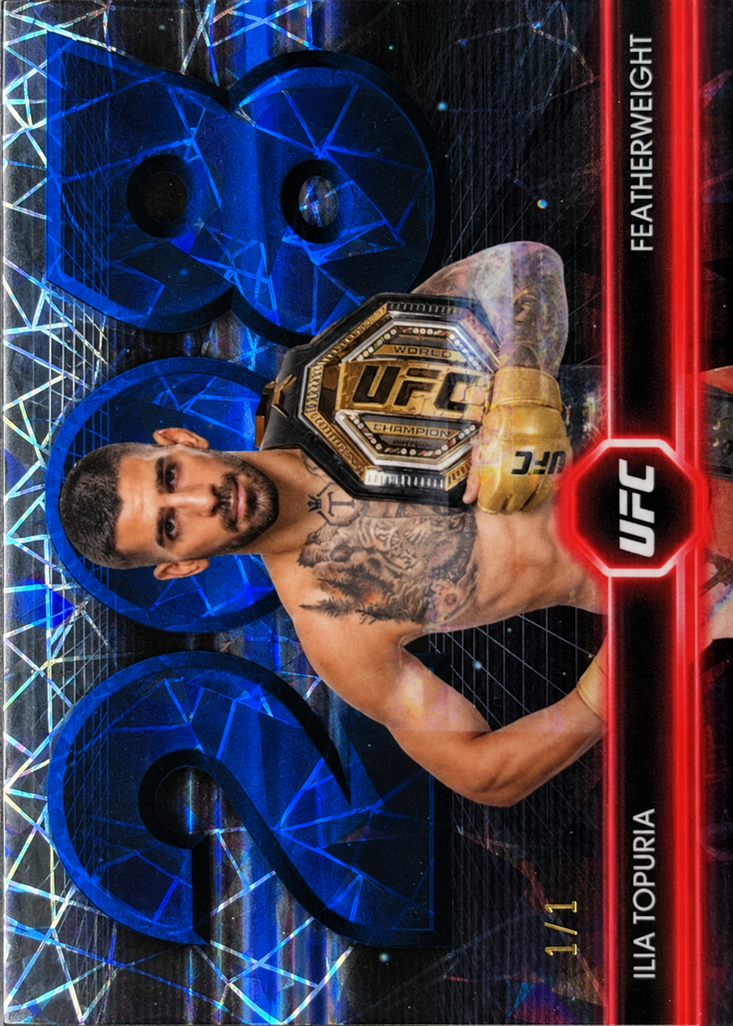 Recreación con IA de 2025 Topps Midnight UFC Black Light Ilia Topuria #GF-8 /1