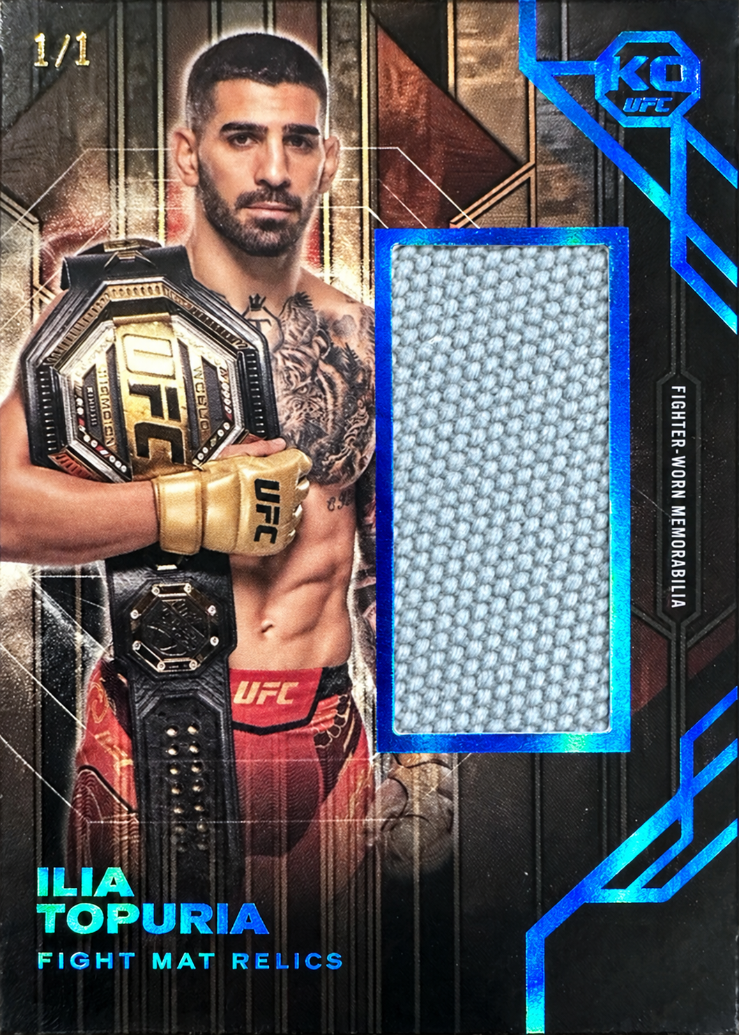 Recreación con IA de 2025 Topps Knockout UFC Platinum Ilia Topuria #FMR-IT /1