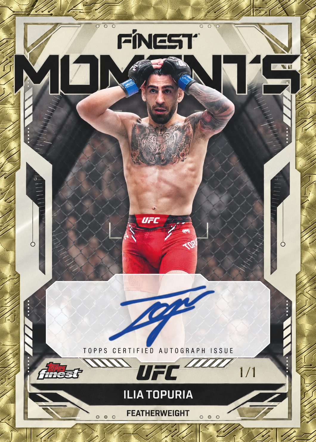 Recreación con IA de 2025 Topps Finest UFC Superfractor Ilia Topuria #FMS-IT /1