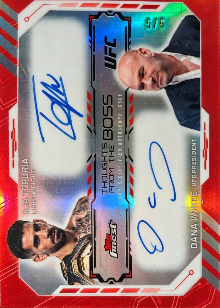 Recreación con IA de 2025 Topps Finest UFC Red Refractor Ilia Topuria #TBA-TW /5