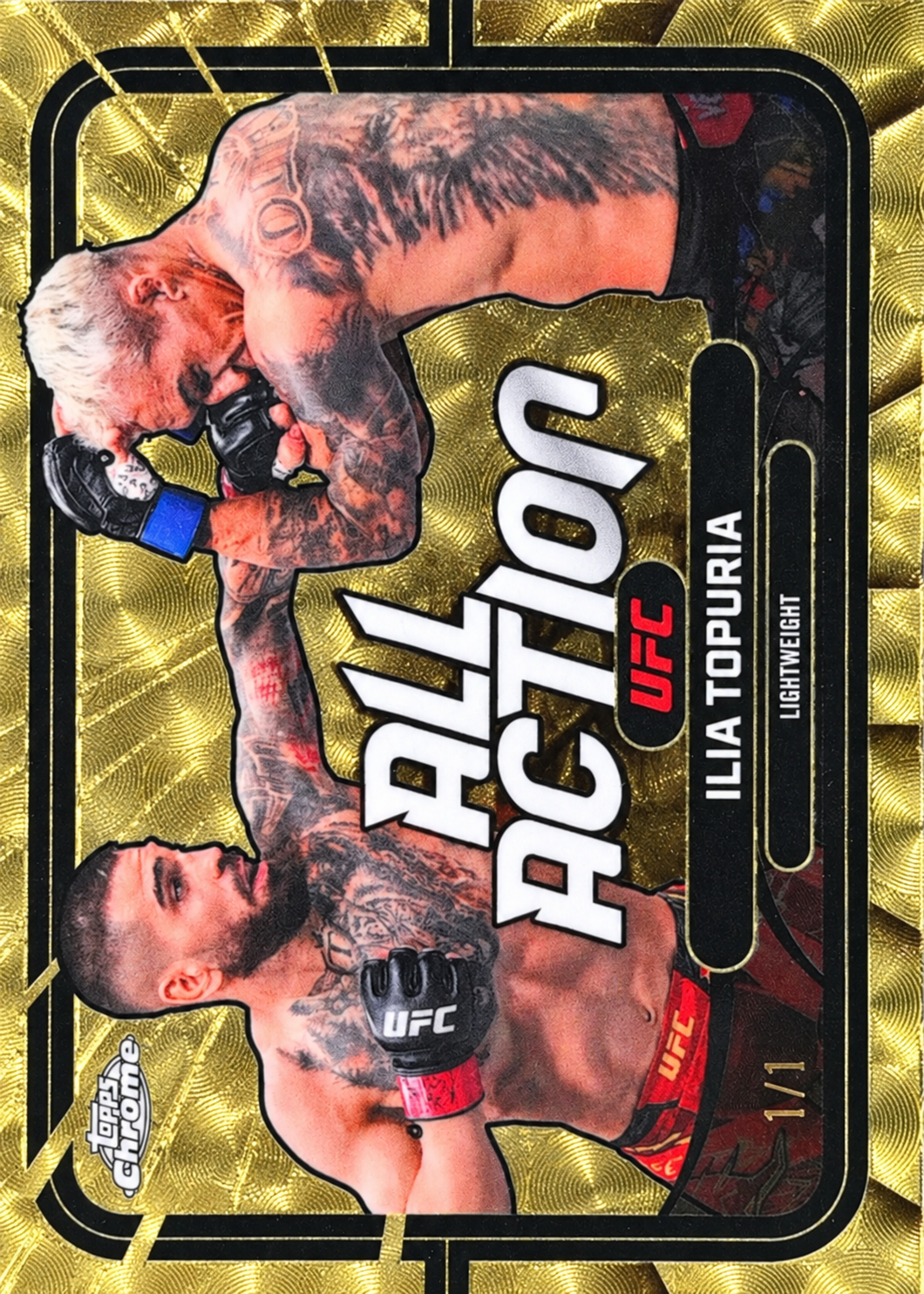 Recreación con IA de 2026 Topps Chrome UFC SuperFractor Ilia Topuria #AA-1 /1