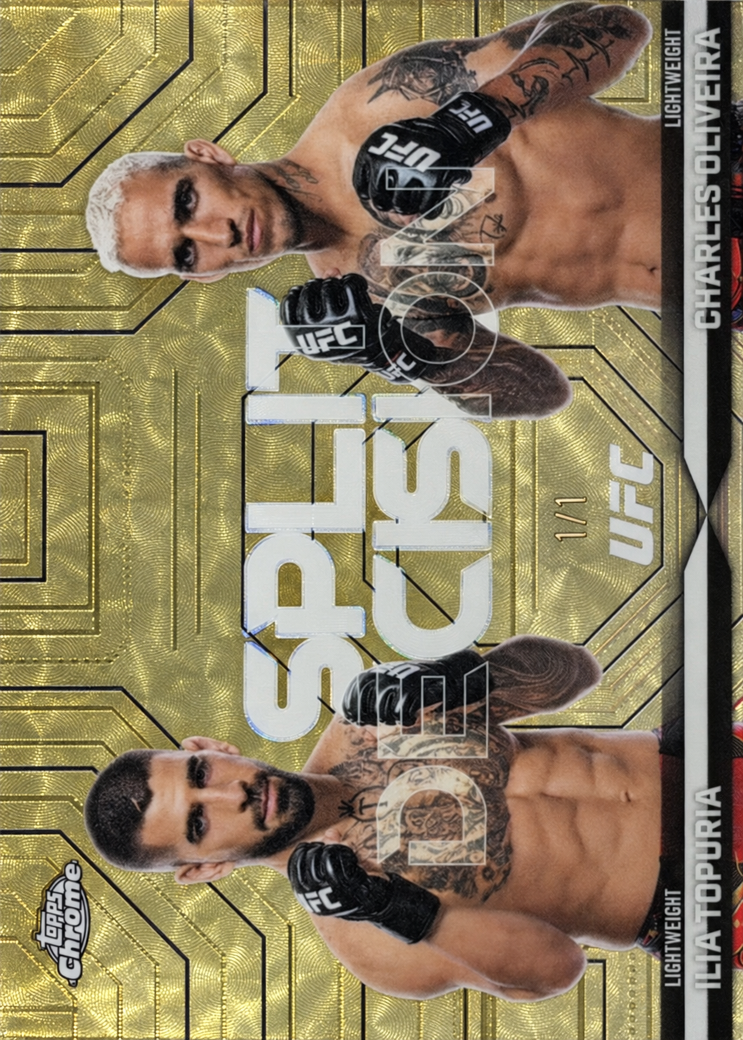 Recreación con IA de 2026 Topps Chrome UFC SuperFractor Ilia Topuria #SP-4 /1