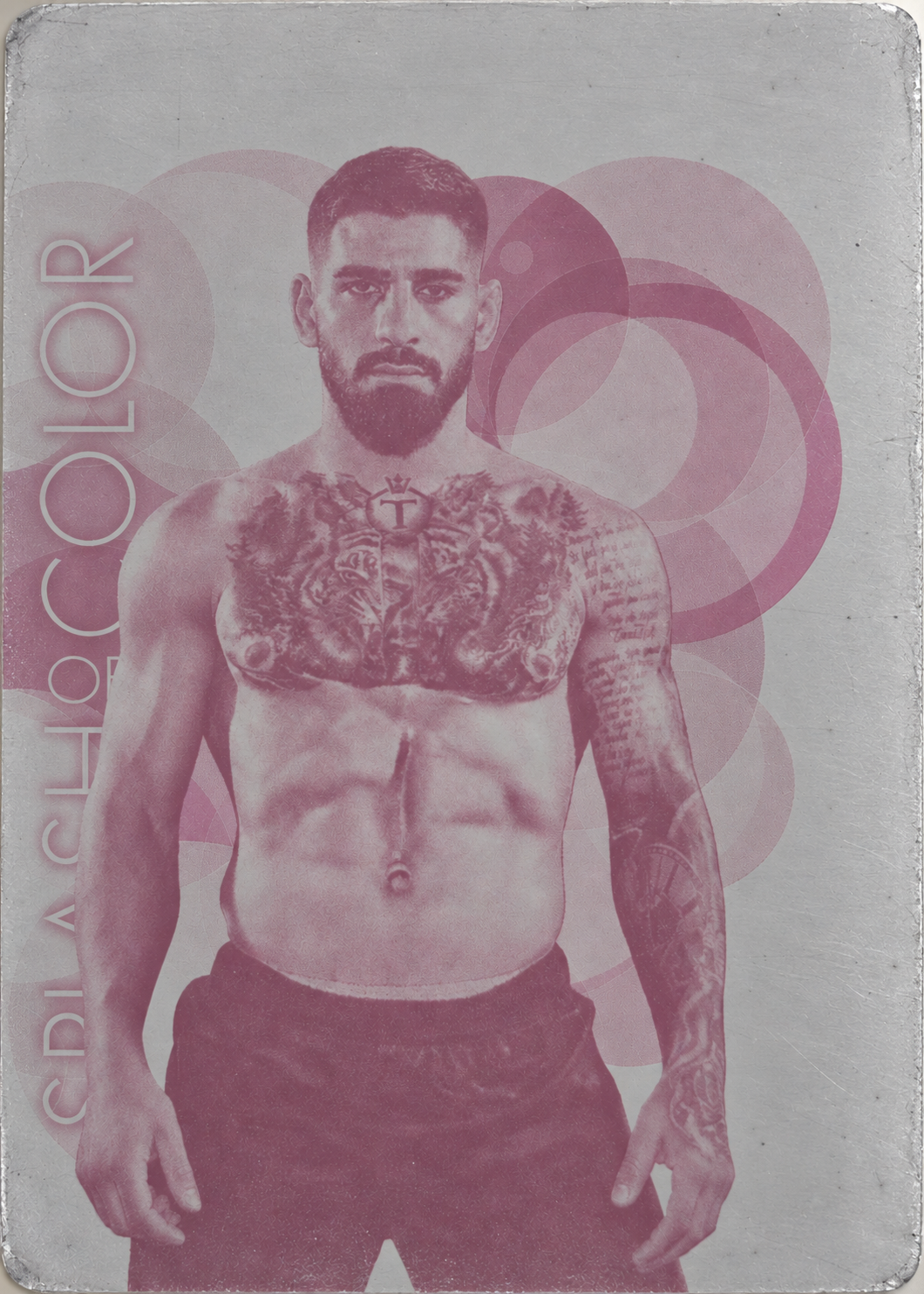 Recreación con IA de 2023 Goodwin Champions Printing Plate - Magenta Ilia Topuria #124 /1