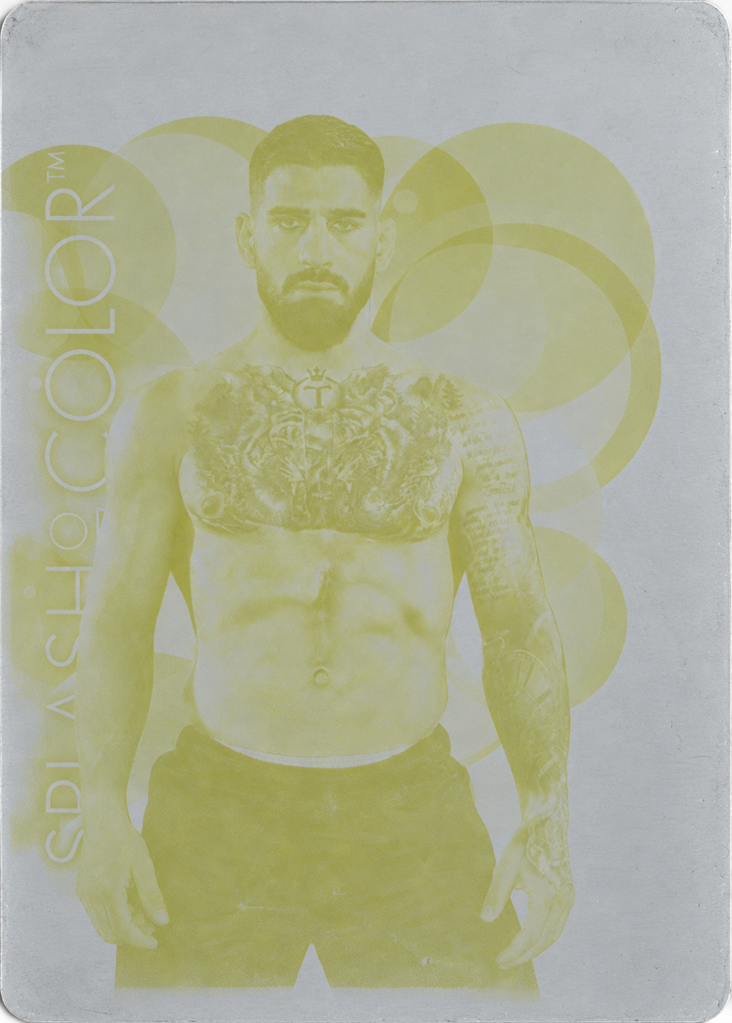Recreación con IA de 2023 Goodwin Champions Printing Plate - Yellow Ilia Topuria #124 /1