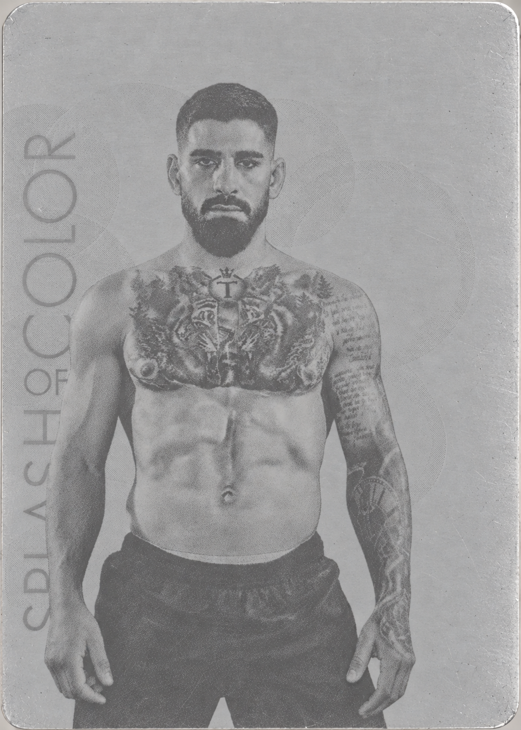 Recreación con IA de 2023 Goodwin Champions Printing Plate - Black Ilia Topuria #124 /1