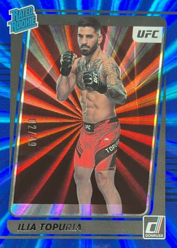 2022 Panini Donruss UFC Blue Laser Holo Ilia Topuria #215 /49