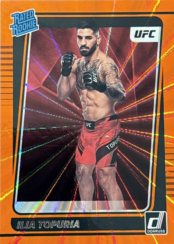 2022 Panini Donruss UFC Orange Laser Holo Ilia Topuria #215 SP