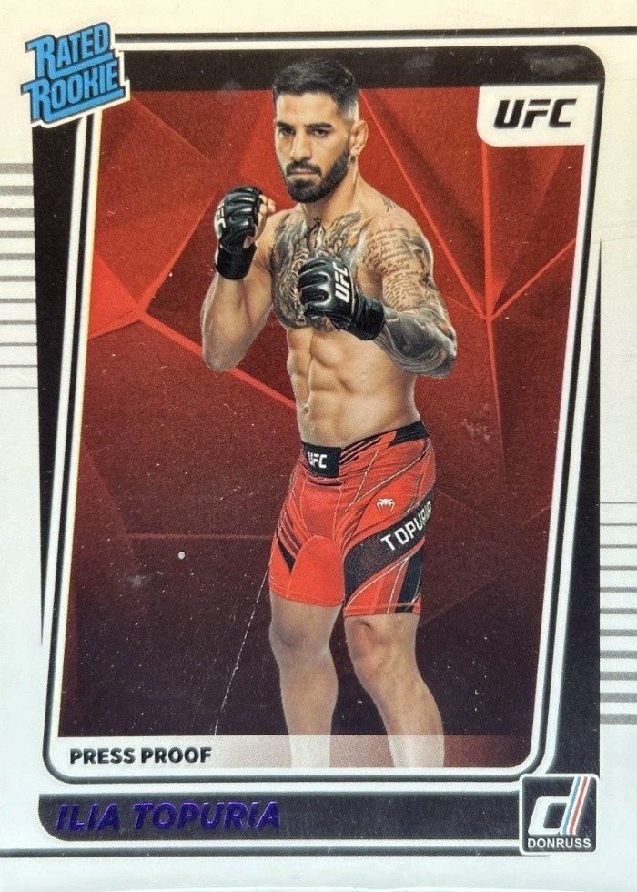 2022 Panini Donruss UFC Purple Press Proof Ilia Topuria #215