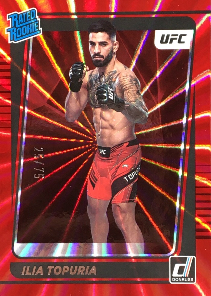 2022 Panini Donruss UFC Red Laser Holo Ilia Topuria #215 /75