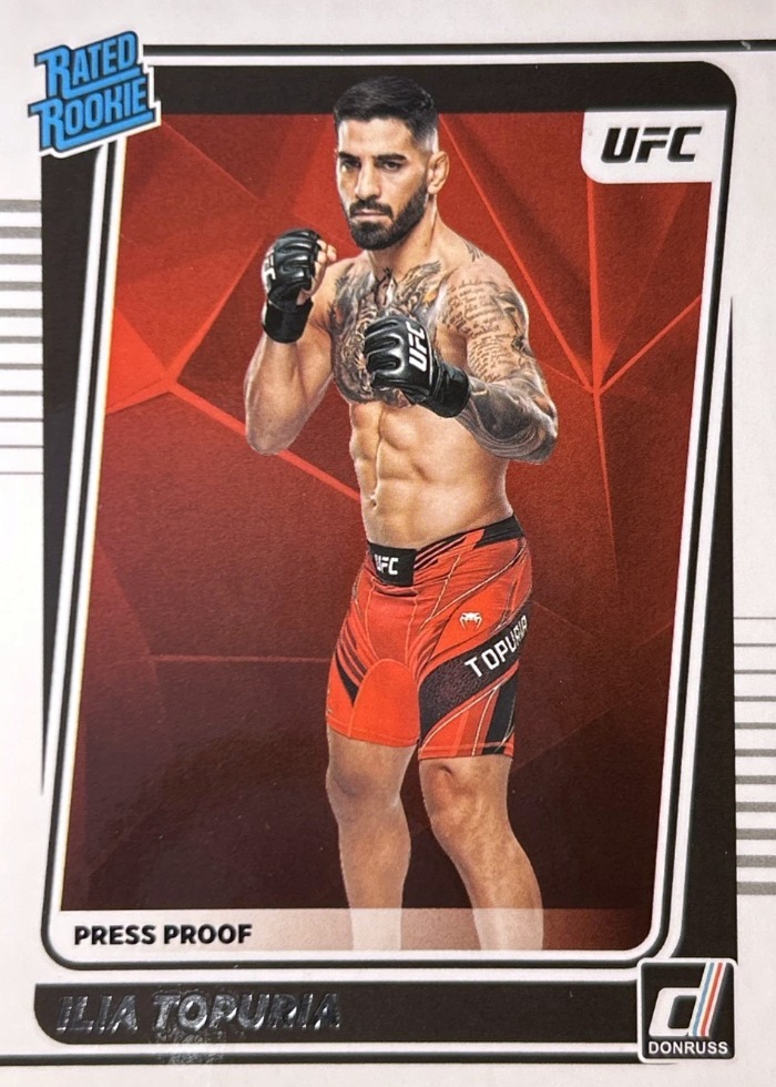 2022 Panini Donruss UFC Silver Press Proof Ilia Topuria #215