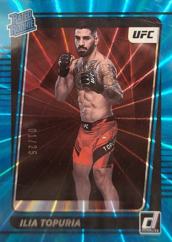 2022 Panini Donruss UFC Teal Laser Holo Ilia Topuria #215 /25