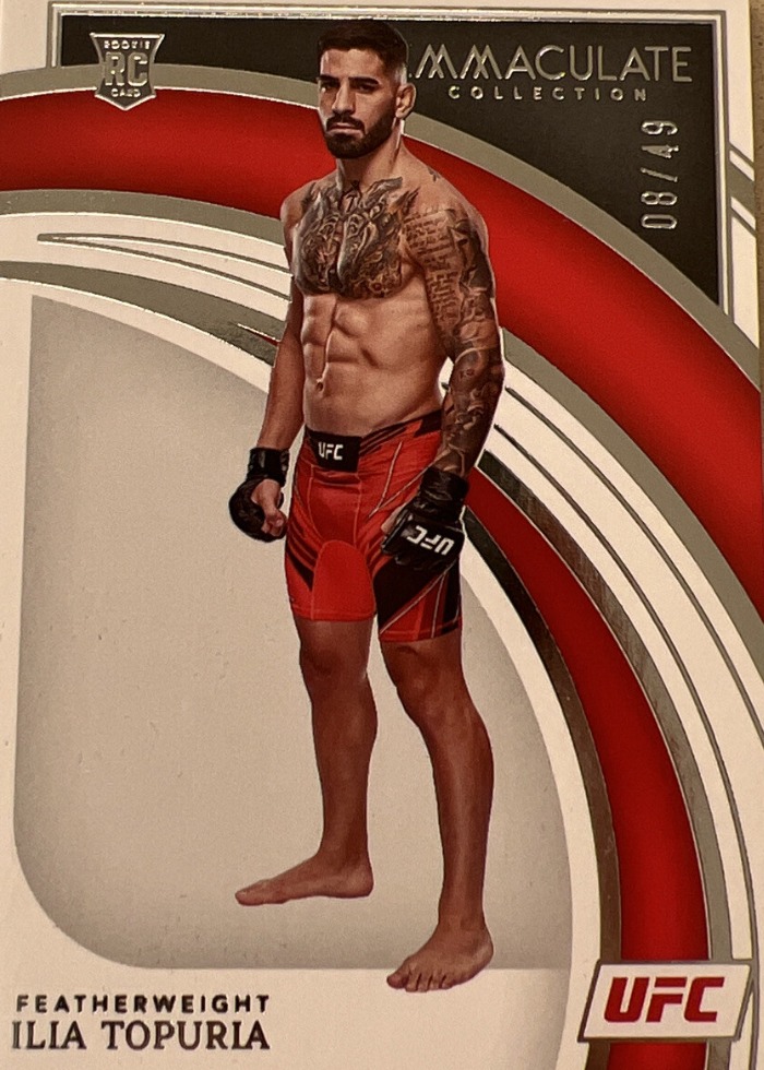 2022 Panini Immaculate UFC Black/Red/White Ilia Topuria #76 /49