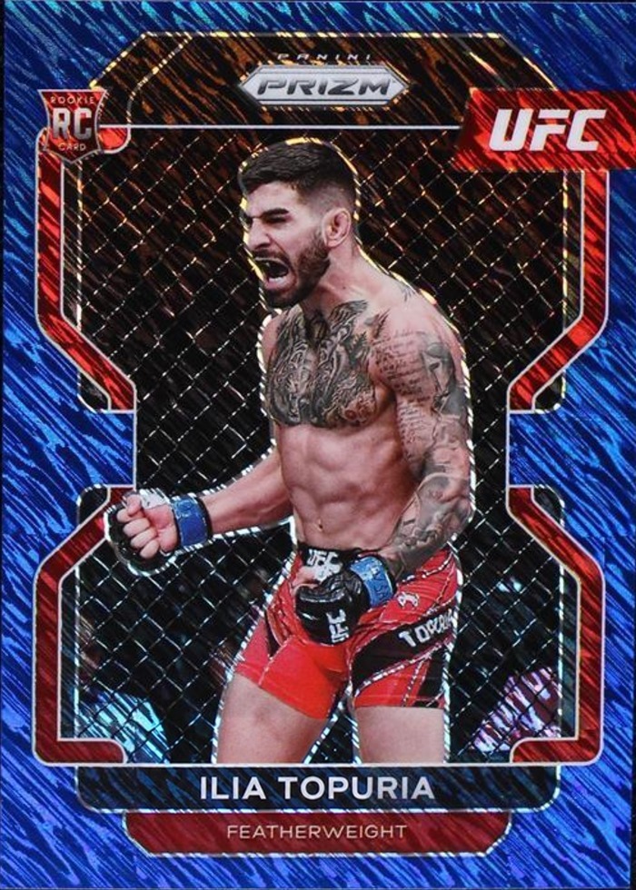 2022 Panini Prizm UFC Blue Shimmer FOTL Ilia Topuria #115 /7