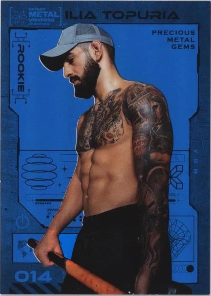 2023 Metal Universe Champions Blue Precious Metal Gems Ilia Topuria #14 /50