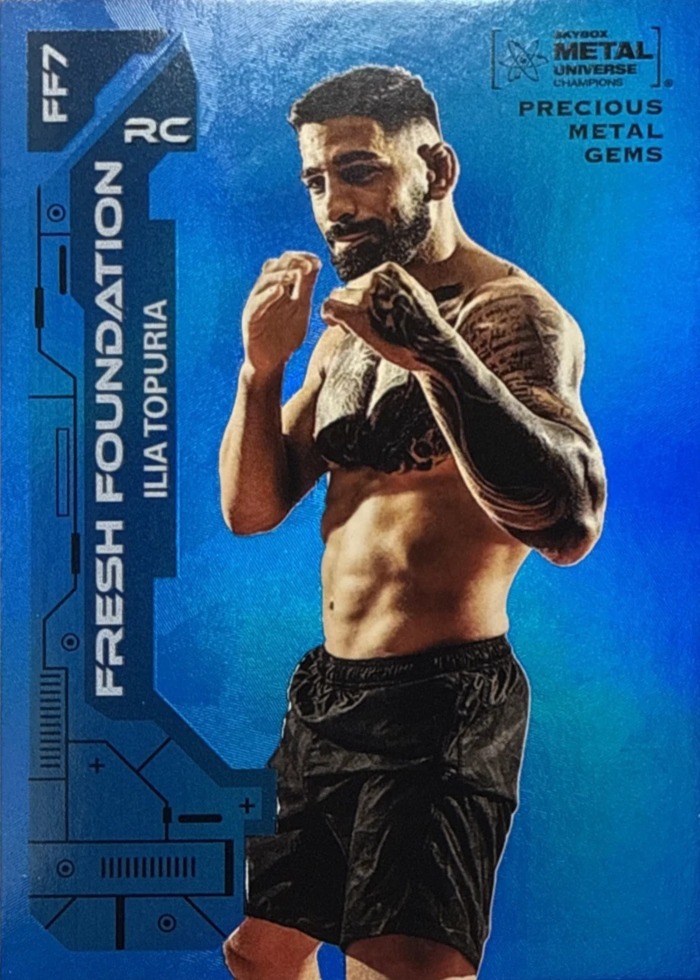 2023 Metal Universe Champions Blue Precious Metal Gems Ilia Topuria #FF7 /50