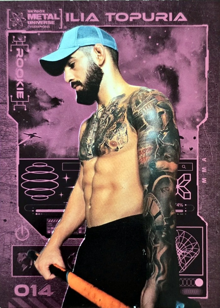 2023 Metal Universe Champions Pink FX Ilia Topuria #14 /75