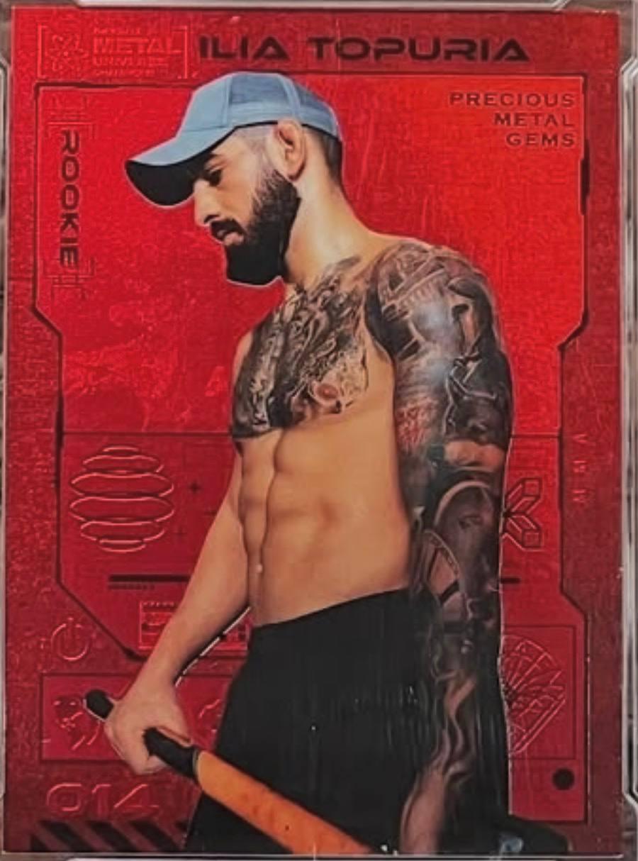 2023 Metal Universe Champions Red Precious Metal Gems Ilia Topuria #14 /100
