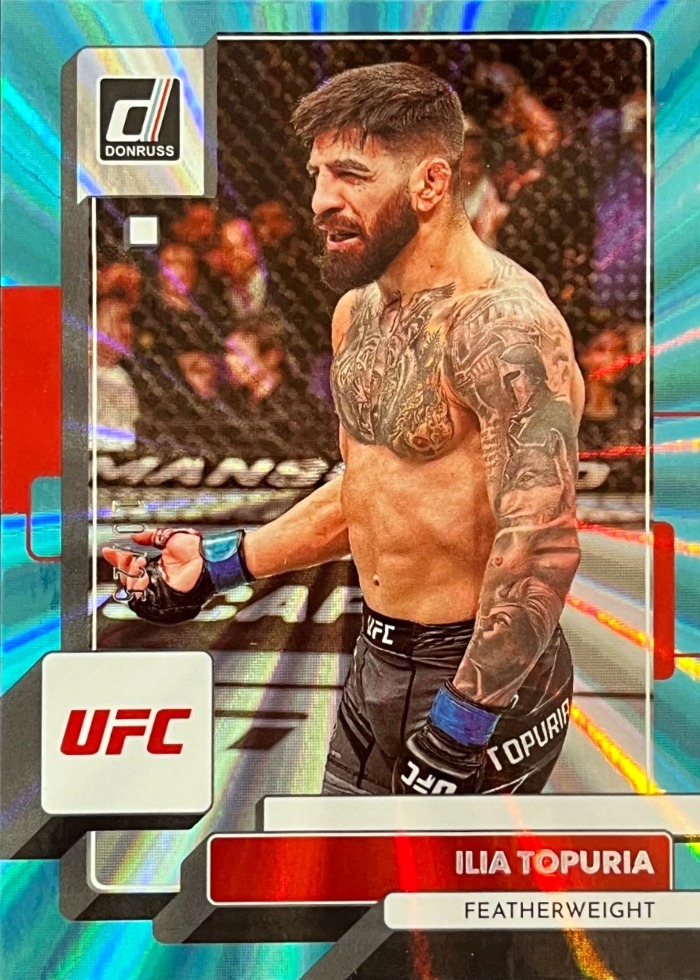 2023 Panini Donruss UFC Teal Holo Laser Ilia Topuria #72 /25