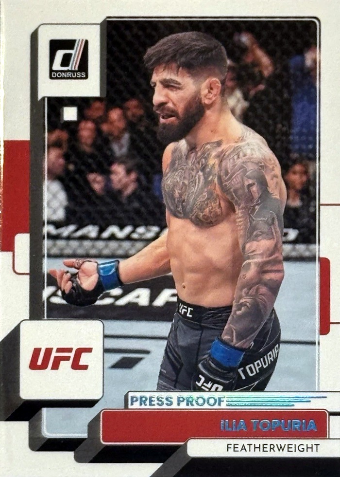 2023 Panini Donruss UFC Teal Press Proof Ilia Topuria #72