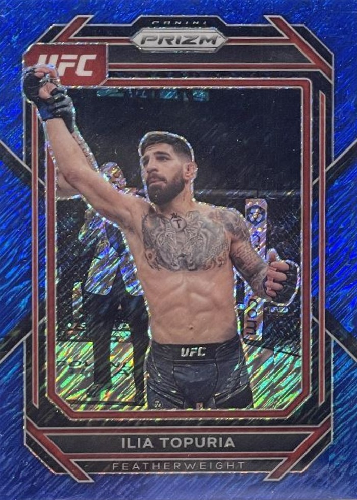 2023 Panini Prizm UFC Blue Shimmer FOTL Ilia Topuria #167 /10