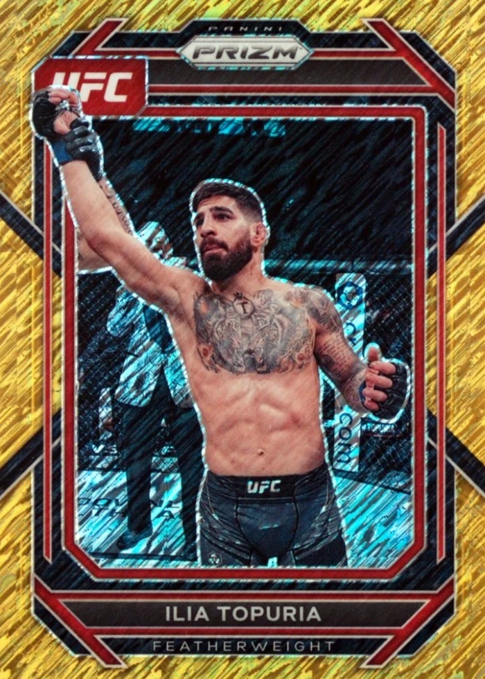 2023 Panini Prizm UFC Gold Shimmer FOTL Ilia Topuria #167 /3