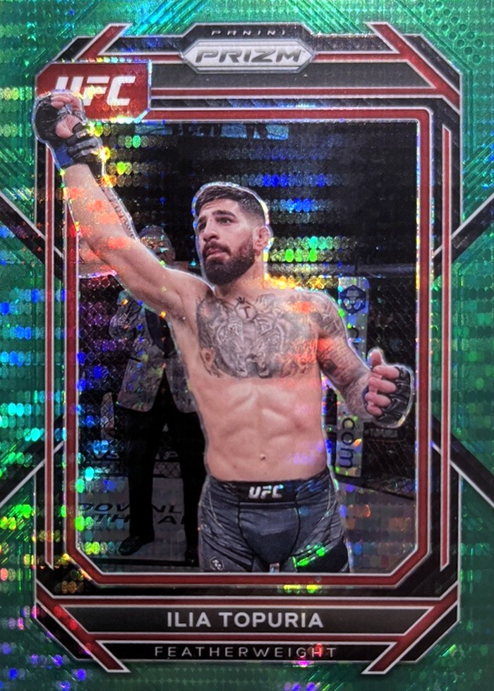 2023 Panini Prizm UFC Green Pulsar Ilia Topuria #167 /25