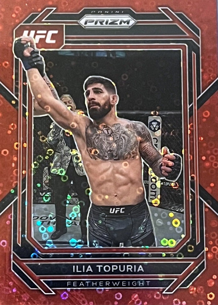 2023 Panini Prizm UFC Red Disco Ilia Topuria #167 /99