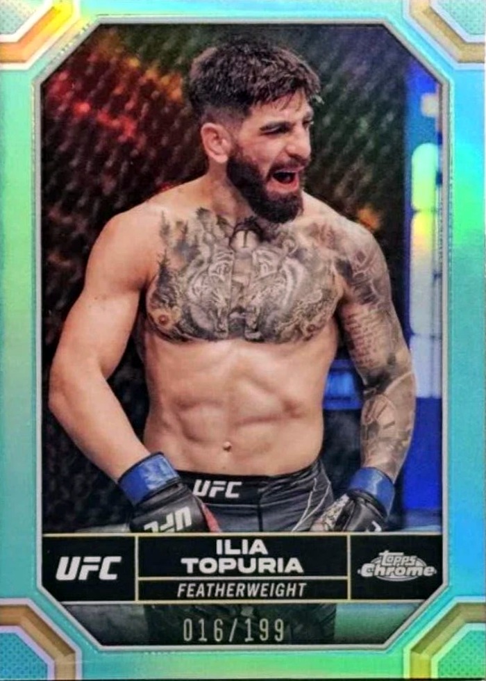 2024 Topps Chrome UFC Aqua Refractor Ilia Topuria #77 /199