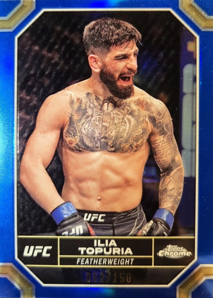 2024 Topps Chrome UFC Blue Refractor Ilia Topuria #77 /150