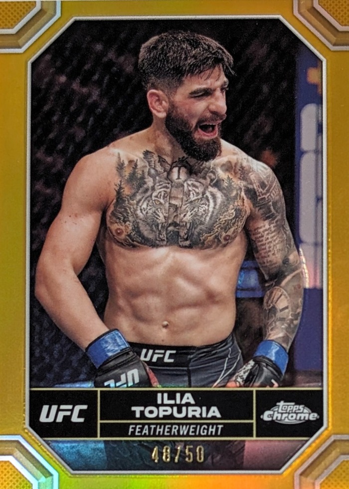 2024 Topps Chrome UFC Gold Refractor Ilia Topuria #77 /50