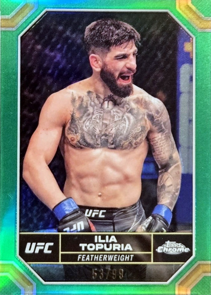 2024 Topps Chrome UFC Green Refractor Ilia Topuria #77 /99