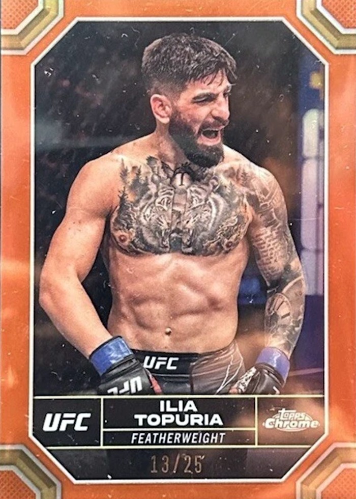 2024 Topps Chrome UFC Orange Refractor Ilia Topuria #77 /25