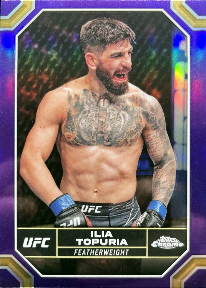 2024 Topps Chrome UFC Purple Refractor Ilia Topuria #77