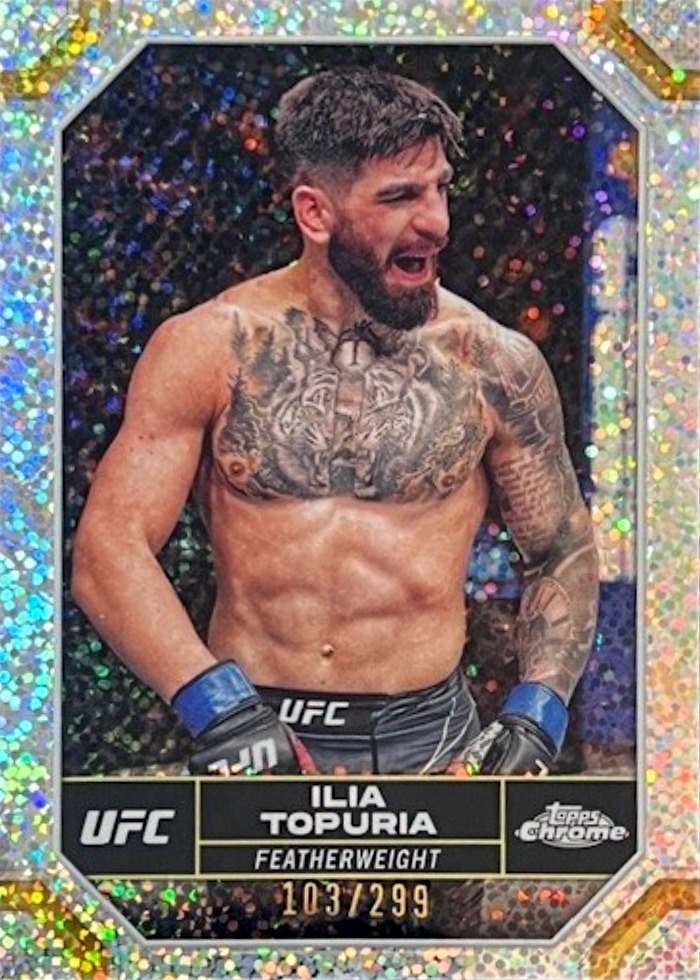 2024 Topps Chrome UFC Speckle Refractor Ilia Topuria #77 /299