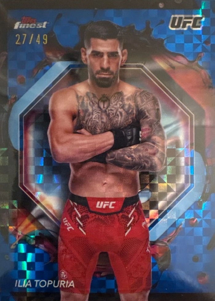 2024 Topps Finest UFC Blue Checkerboard Refractor Ilia Topuria #282 /49