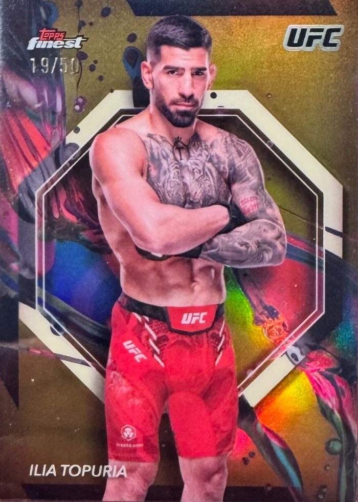 2024 Topps Finest UFC Gold Refractor Ilia Topuria #100 /50