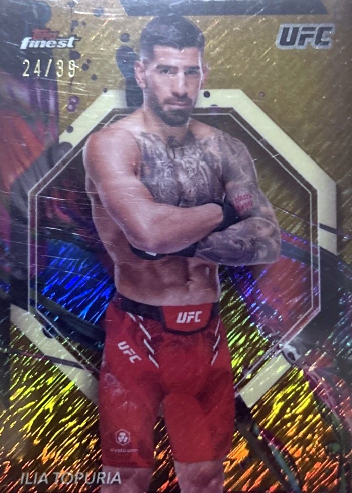 2024 Topps Finest UFC Gold Shimmer Refractor Ilia Topuria #100 /39