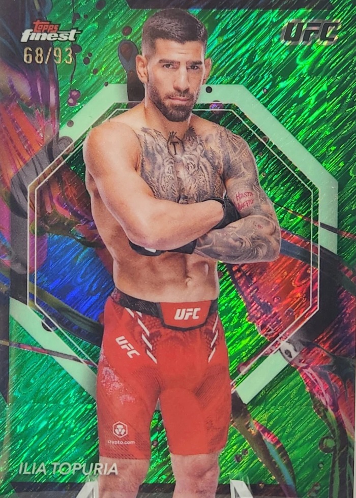 2024 Topps Finest UFC Green Shimmer Refractor Ilia Topuria #100 /93