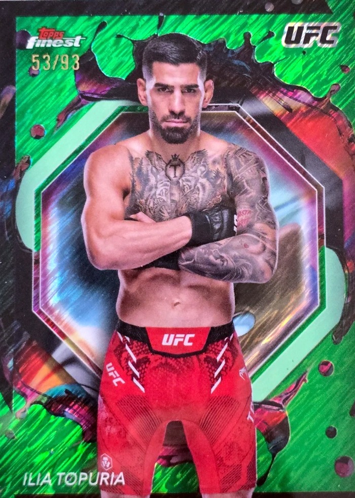 2024 Topps Finest UFC Green Shimmer Refractor Ilia Topuria #282 /93
