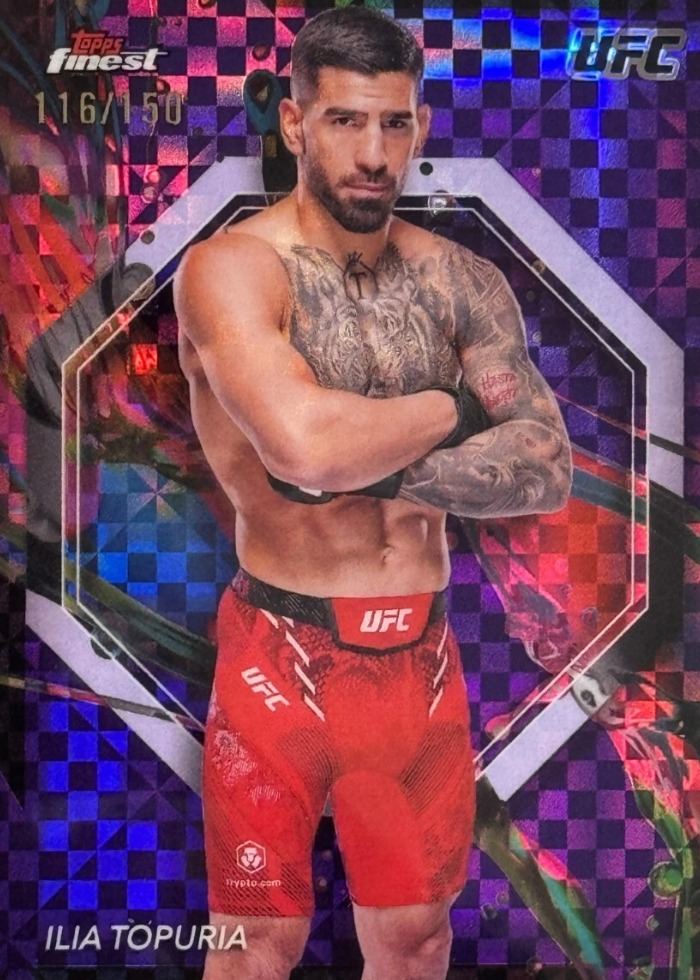 2024 Topps Finest UFC Purple Checkerboard Refractor Ilia Topuria #100 /150